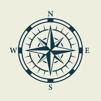 Rose Wind Navigation Retro Equipment Sign. Adventure Direction Arrow to North South West East Orientation Navigator Modern Glyph Pictogram. Compass Map Silhouette Icon. Isolated Vector Illustration.