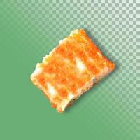 Pizza toasted bread isolated on wooden transparent background. photo