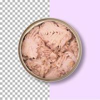 Open tuna tin on a transparent background photo