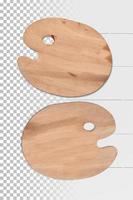 Pairs of different Wooden art palette isolated. photo