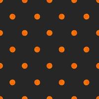 Pumpkin Orange Polka Dot Pattern on Black Background, Seamless EPS Vector, Halloween Holiday Design. vector