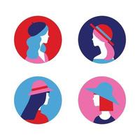 Women Wearing Hats vector