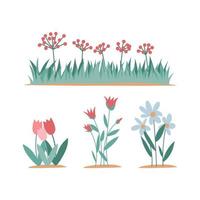 Illustration of Flowers Growing vector