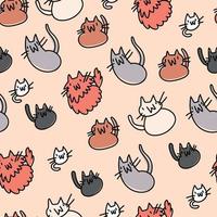 Funny Seamless Cat Pattern vector