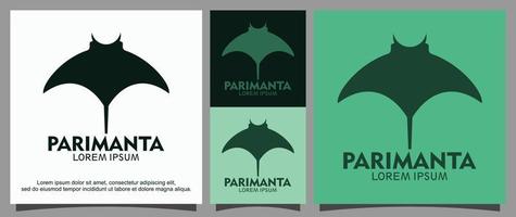 Big manta ray logo template vector