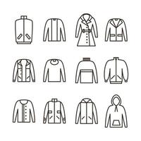 colección esbozada de abrigos y chaquetas vector