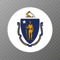 Massachusetts state flag. Vector illustration.