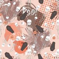 Halloween pattern. Ghosts and bats. Halloween seamless pattern. vector