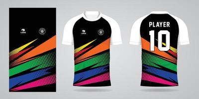 colorful football jersey sport design template vector