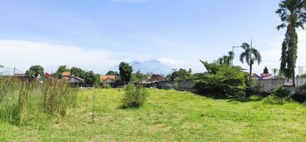 empty garden with mountain view photo