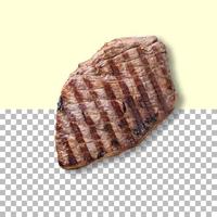 Grilled t-bone beef steak isolated on transparent background. photo