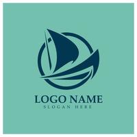 simple velero dhow barco en mar océano ola estilo arte diseño de logotipo, cruceros diarios, viajes por mar, ilustración de iconos vectoriales vector