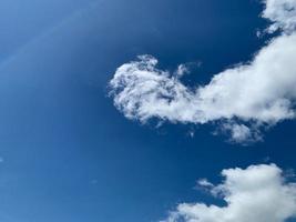 set of fluffy cloud with sunny blue sky background photo