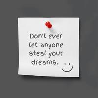 Motivational Quote poster. Do not ever let anyone steal your dreams. photo