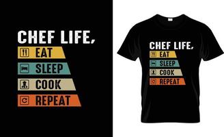 diseño de camisetas de chef, eslogan de camisetas de chef y diseño de ropa, tipografía de chef, vector de chef, ilustración de chef