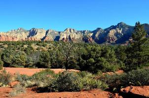 Valley Between Red Rock Mountains in Arizona photo