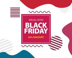 Special Offer Black Friday Background in Memphis Style. Minimalism Background Design vector