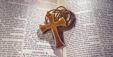 Holy Religion bible and Cross photo