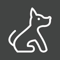 icono de línea de perro mascota invertida vector