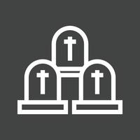 Graveyard Line Inverted Icon vector