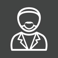 Man in Tuxedo Line Inverted Icon vector