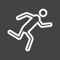 icono de línea invertida corriendo vector