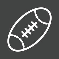 icono de línea de pelota de rugby invertida vector