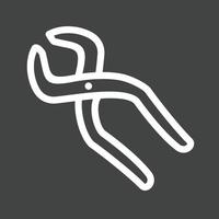 Pliers II Line Inverted Icon vector