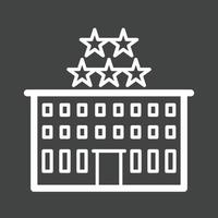 icono invertido de línea de hotel de cinco estrellas vector