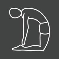 Camel Pose I Line Inverted Icon vector