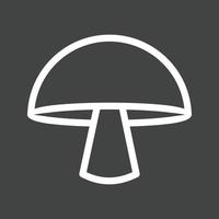 Single Mushroom Line Inverted Icon vector