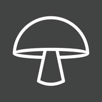 Single Mushroom Line Inverted Icon vector