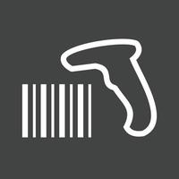 Bar Code Reader Line Inverted Icon vector