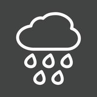 Heavy Rain Line Inverted Icon vector