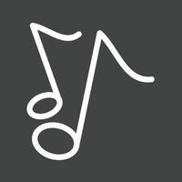 Musical Note I Line Inverted Icon vector