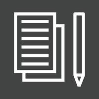 Taking Notes Line Inverted Icon vector