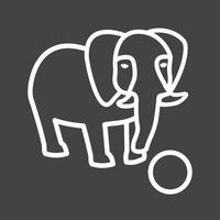 icono de línea invertida de elefante vector