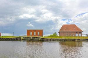 Hechthausen Lower Saxony Germany 2010 Beautiful natural landscape view panorama forest Oste river water Germany. photo