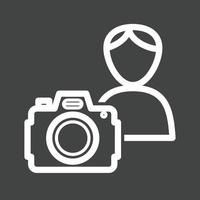 fotógrafo ii línea icono invertido vector