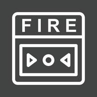 Fire Alarm Line Inverted Icon vector