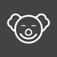 Clown Face Line Inverted Icon vector