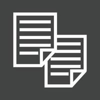 icono de línea de documentos invertida vector
