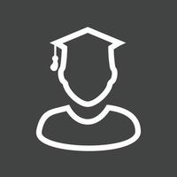 Male Student II Line Inverted Icon vector