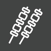 BBQ Stick Line Inverted Icon vector