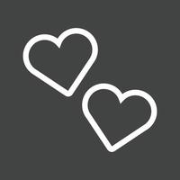 Hearts Line Inverted Icon vector