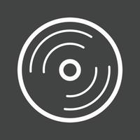 Music CD Line Inverted Icon vector