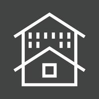 Large House Line Inverted Icon vector