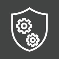 Shield Settings Line Inverted Icon vector