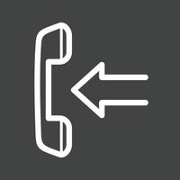 Incoming Call Line Inverted Icon vector