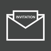 invitación a la línea de fiesta icono invertido vector